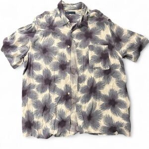 Levi's Cream & Purple Floral Short-Sleeve Button-Up Shirt